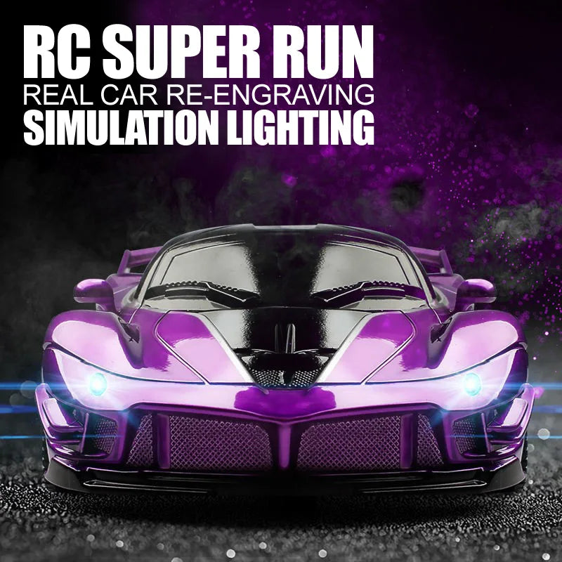 1/18 carro rc led luz 2.4g rádio controle remoto carros esportivos para crianças corrida de alta velocidade veículo deriva meninos meninas brinquedos