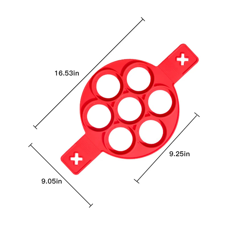 Máquina de panqueca de silicone com múltiplas formas e 7 furos